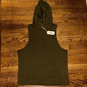 COOFANDY Men's Olive Green Hooded Muscle Tank